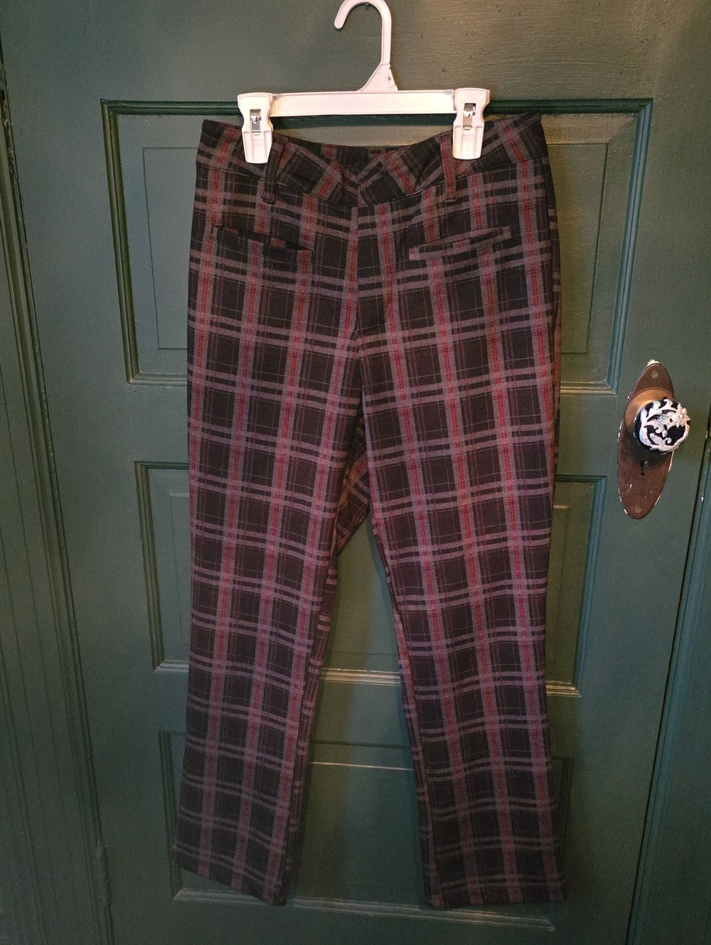 Black and Red Plaid Short Flares